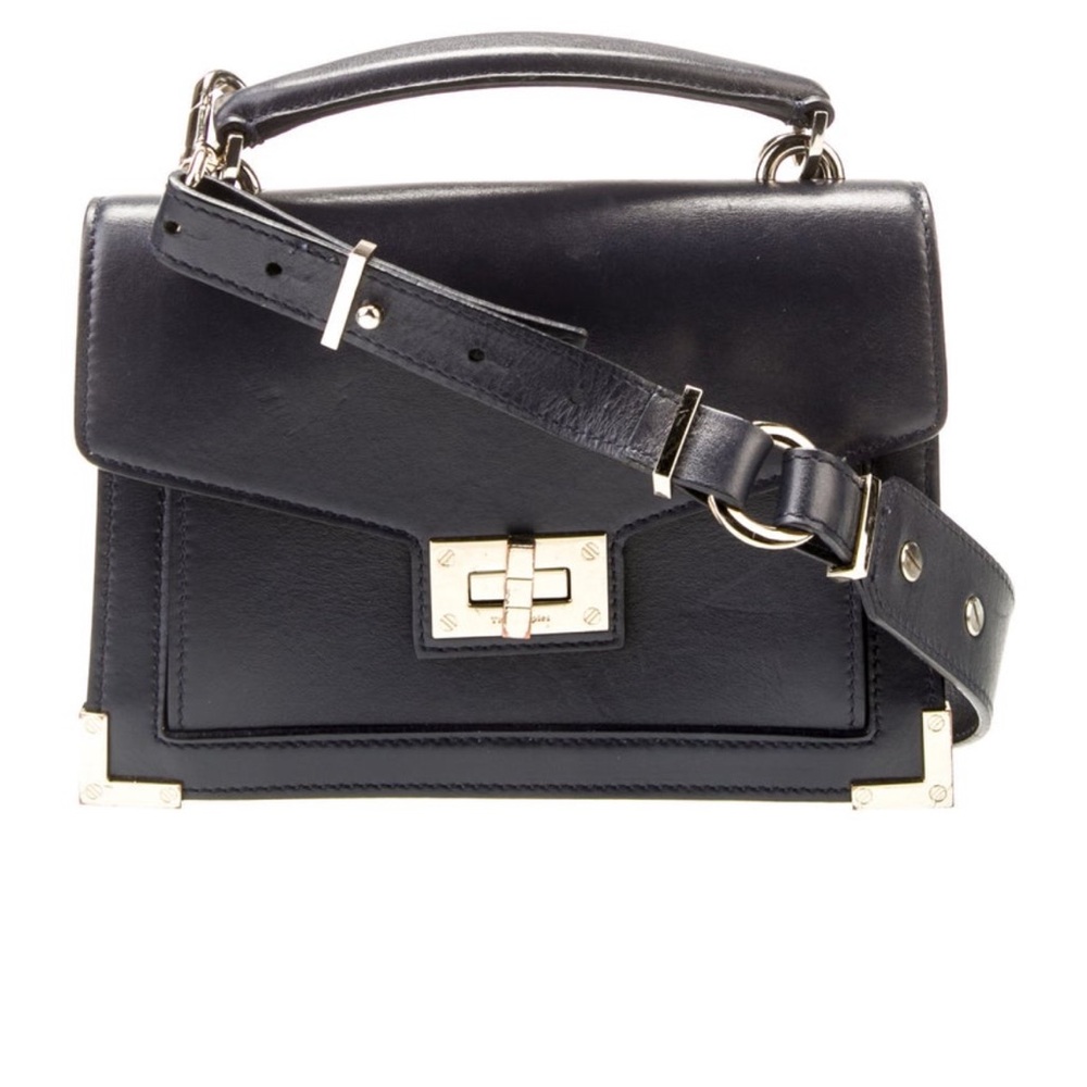 The Kooples Navy Blue Crossbody Bag Leather